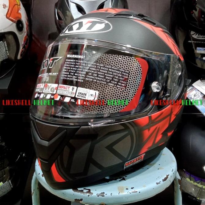 HELM KYT FALCON FR SPIKE GUNMETAL DOFF RED