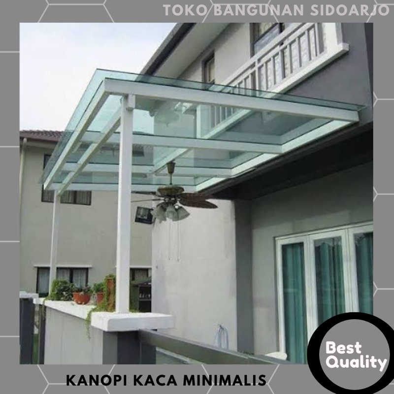 Jual Kanopi Kaca Tempered Minimalis Canopy Carport Tebal 8mm | Shopee