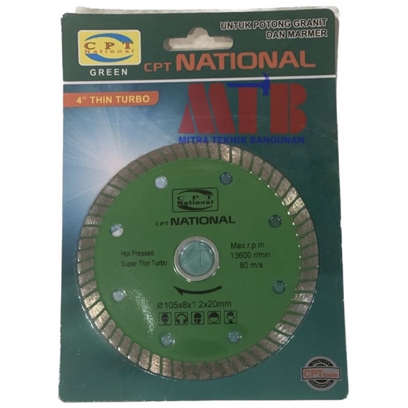 Diamond Wheel Superthin turbo Green 4” CPT National