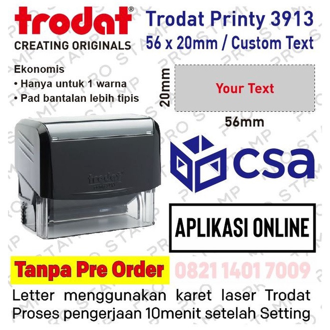 

Murah Stempel Warna Otomatis Custom Design Logo & Nama - Trodat Printy 3913 Gilaa!!!