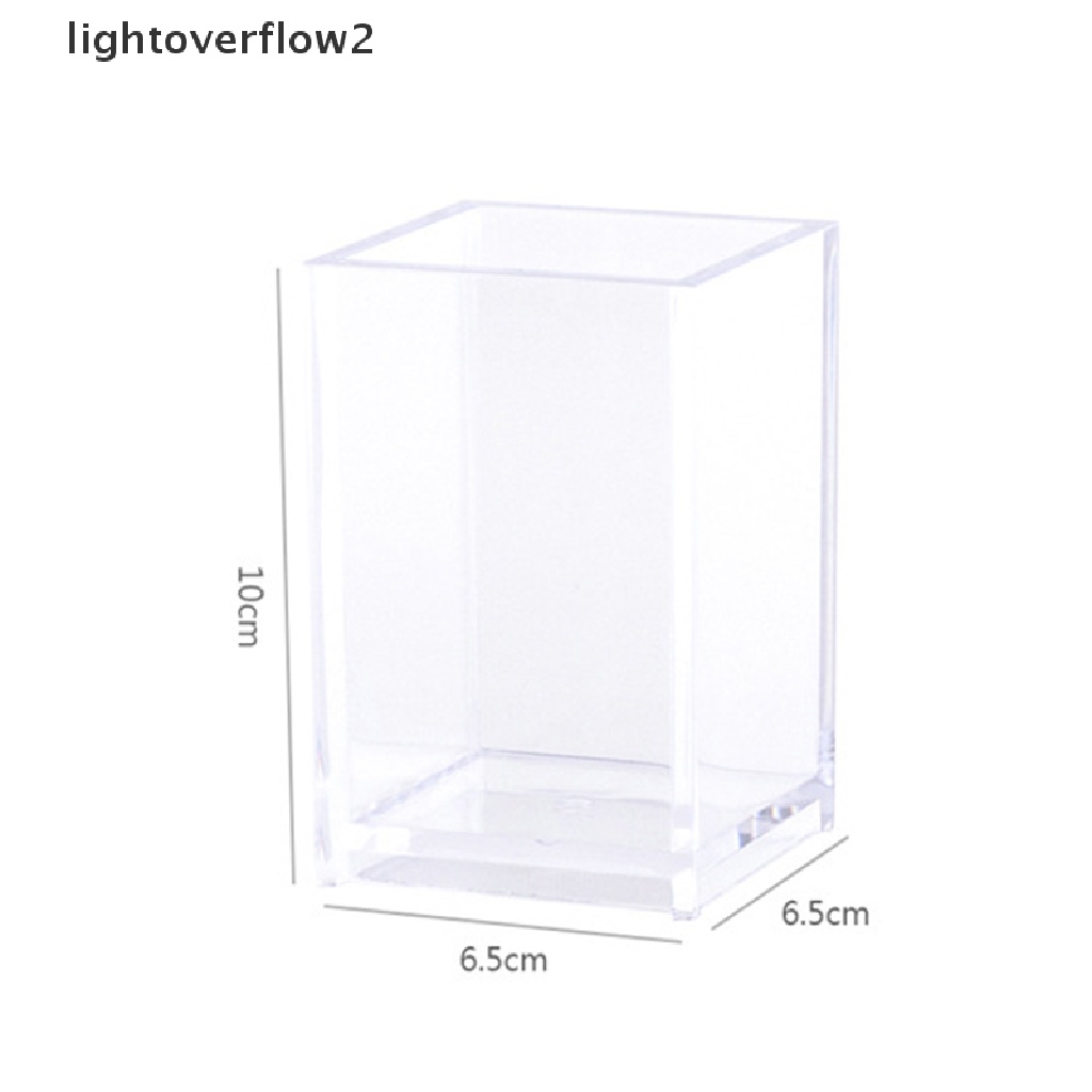 (lightoverflow2) Kotak Akrilik Transparan 10x6.5x6.5cm Holder Pulpen / Alat Tulis / Makeup