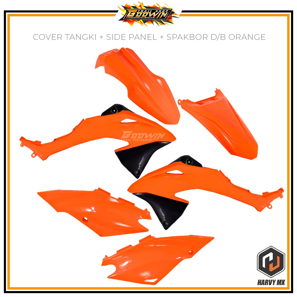 Paket Cover Body Depan Belakang Side Panel Legshield Slebor Depan Spakbor Belakang KLX BIGFOOT HARVY MX