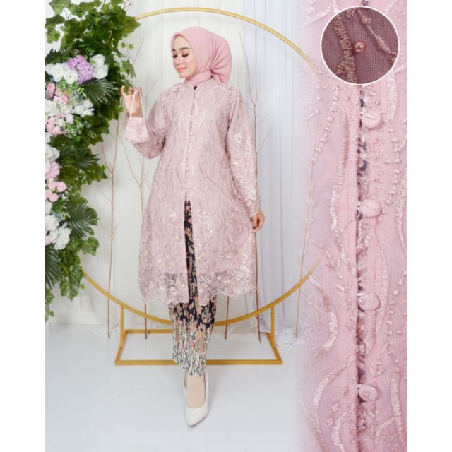 Permata Olshop / Atasan Kebaya Kancing Kamala DJ / Kebaya Modern/ Kebaya Busui Tunik / Kebaya Kondangan / Kebaya Tunik Jumbo 3L 4L 5L