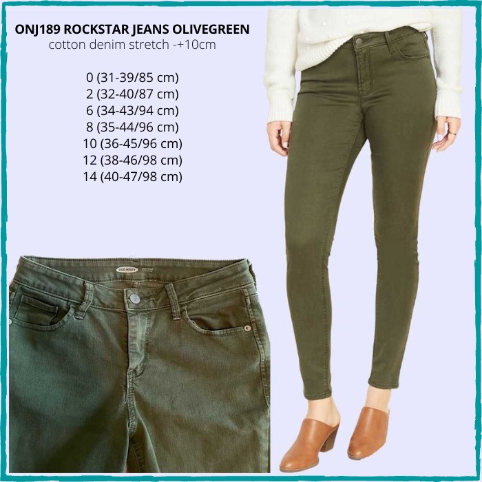 Celana Jeans Wanita Onj189 Rockstar Jeans Olivegreen