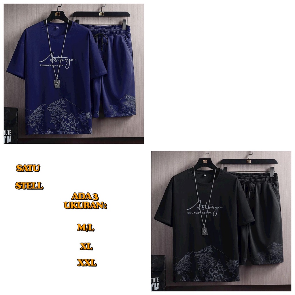 ALIPIO FASHION - SETELAN ASTARYO / fashion pria / satu set / T-shirt / celana pendek / keren / terbaru / terlaris