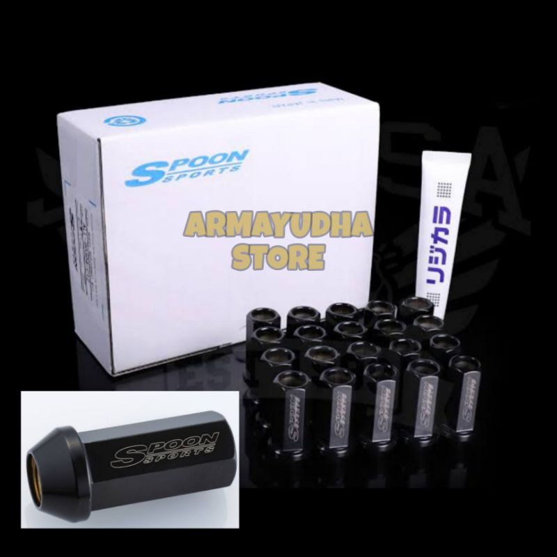 Mur roda racing spoon sport Original Black chrome M12x1.5 Honda