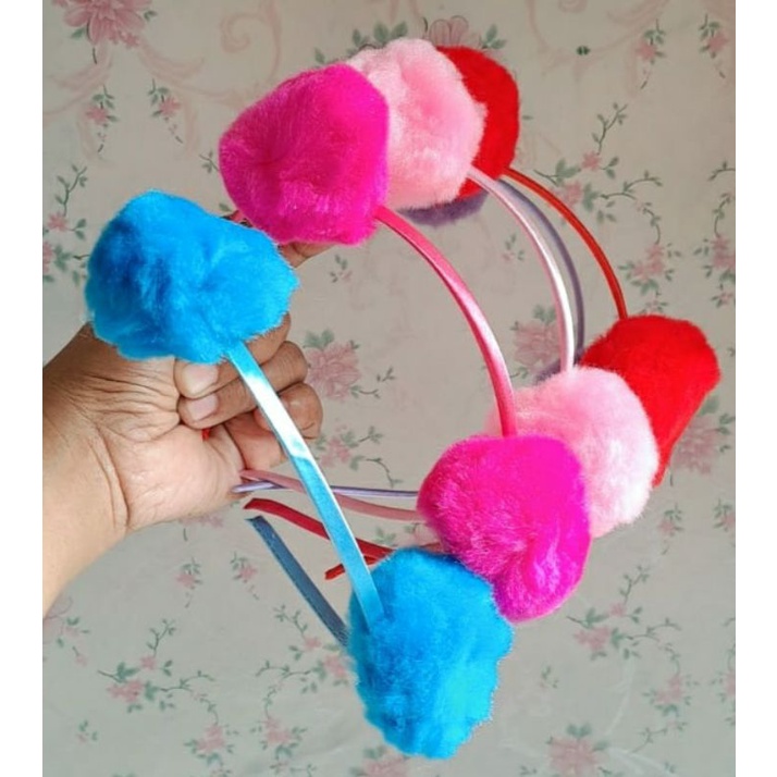 Bando pom pom /  bando bulu / bando lucu / bando anak / bando konten