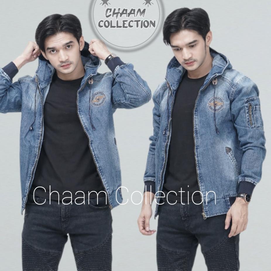 Terlaris [COD]Jaket Jeans Denim Kupluk|Jaket Casual Pria|Jaket Denim Pria |Jaket Bomber Jeans Topi