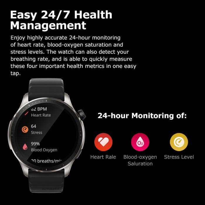 Smartwatch Amazfit GTR 4 150+ Sports Modes Bluetooth Call GPS SP02 - Garansi Resmi 1 Tahun