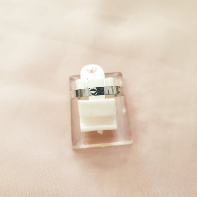 Cincin ring fashion emas putih asli kadar 375