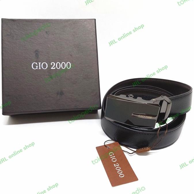 [BISA COD] Tali Pinggang Pria Kulit GIO2000 Ori Rell 4cm / Gesper Autolock Import