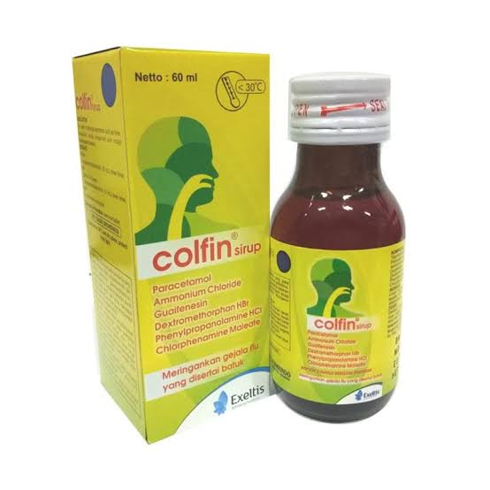 COLFIN Syrup 60ml Syrup Obat FLU &amp; Batuk ORIGINAL-BPOM