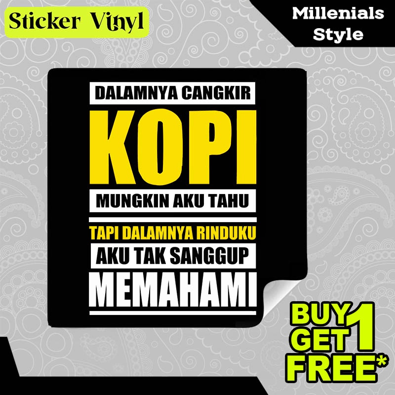 

Stiker Sticker Dalamnya Cangkir Kopi Gambar Unik Desain Keren dan Kekinian Aesthetic Bahan Vinyl Satuan Anti Air