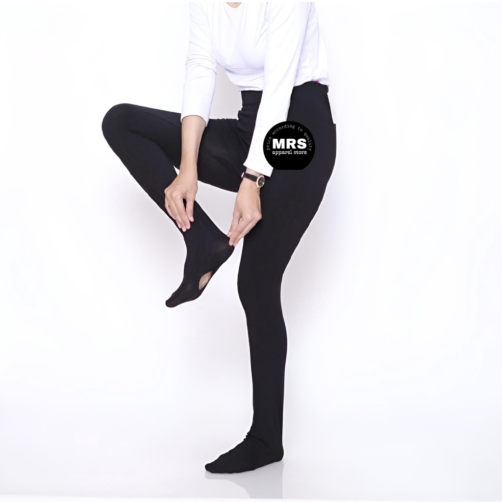 Celana Legging Wudhu Polos Wanita Bahan Spandek Rayon Premium