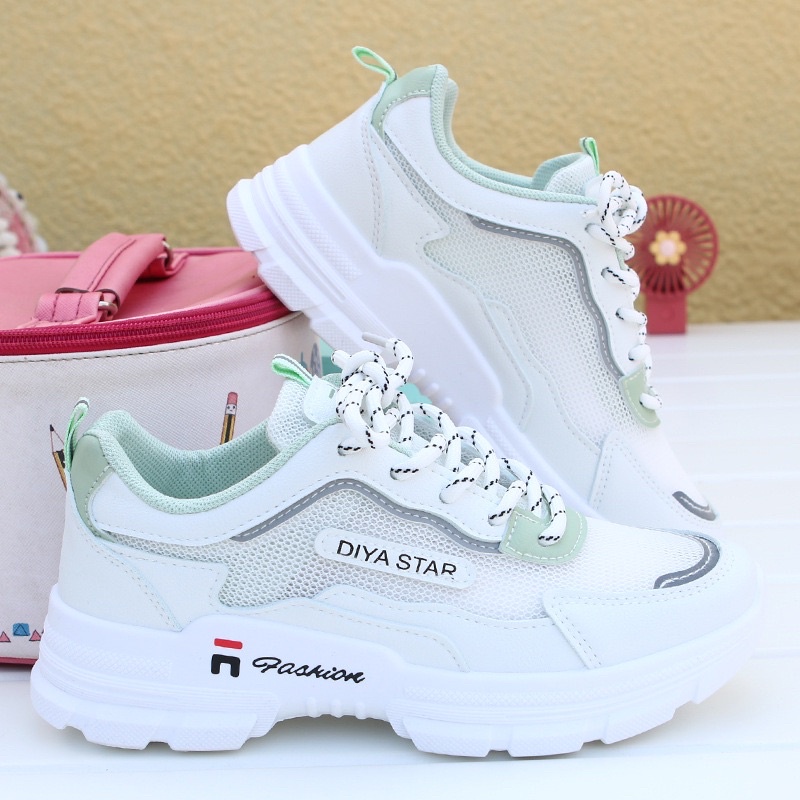 (FREE KAOS KAKI &amp; BOX) SN018 SEPATU SNEAKERS WANITA IMPORT KOREA FASHION