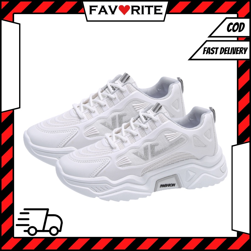 Favorite &quot;FREE BOX&quot; (Size 37 - 41) Sepatu Wanita Sneakers Bertali Kasual Fashion Sport Shoes Anti Slip Import Premium Quality 9003