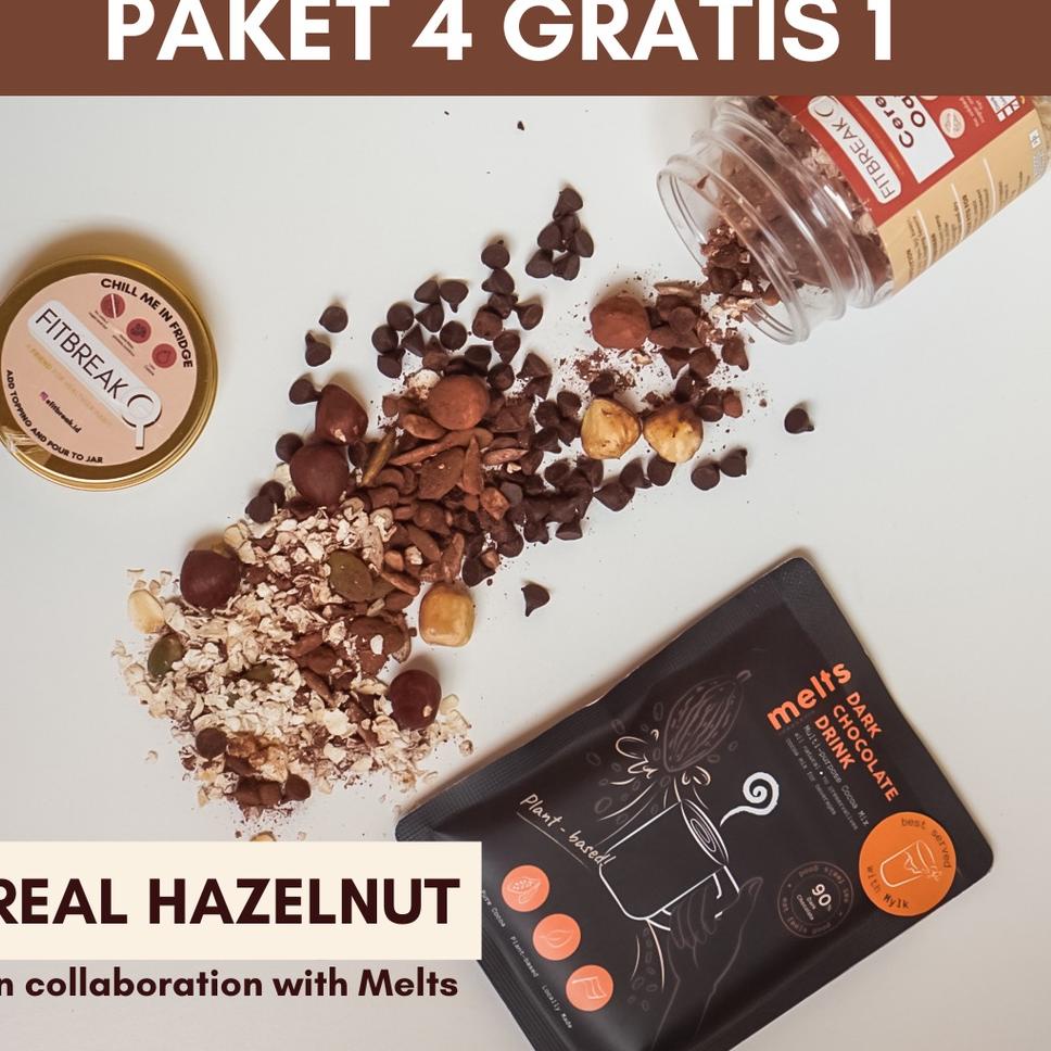 

Terkini--PAKET 4 GRATIS 1 HAZELNUT SEREAL OATS / DIY OVERNIGHT OATS/SNACK/ DARK CHOCOLATE /SARAPAN/CEMILAN DIET