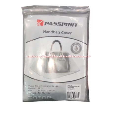 Passport Hand Bag Cover Sarung Tas Tangan Transparant Pelindung Tas Dari Air Hujan Dan Debu Pasport Handbag Cover Sarung Tas Anti Air Hujan Warna Bening Clear