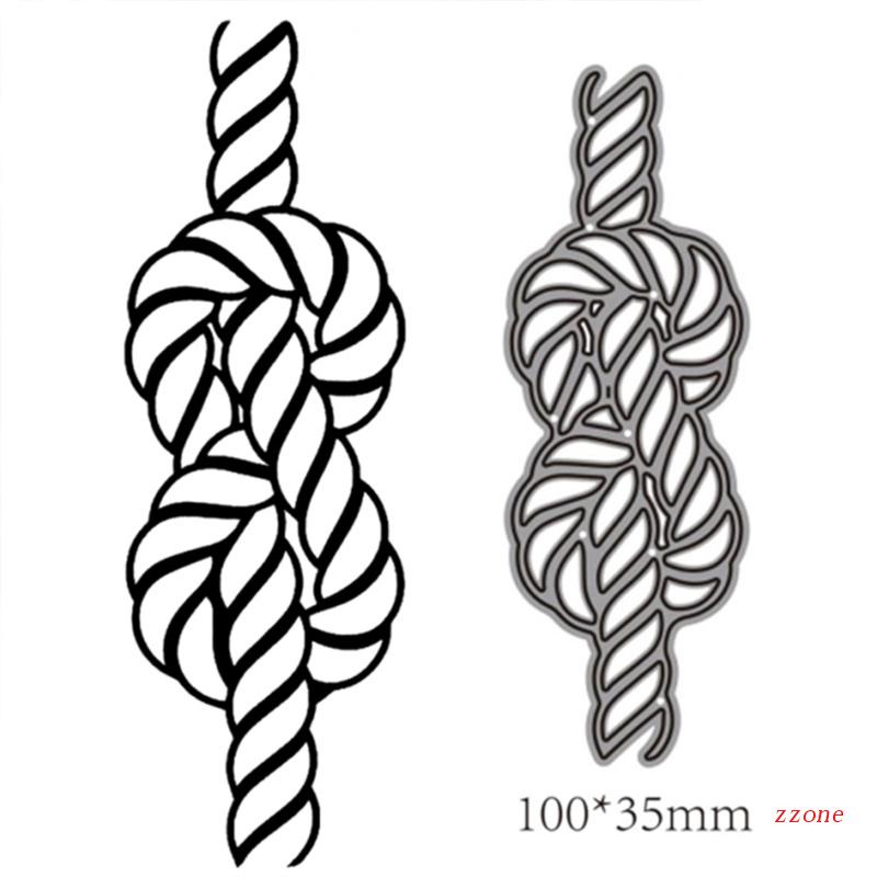 Cetakan Stensil Cutting Dies Motif Simpul Tali Bahan Metal Untuk Scrapbook / Craft DIY / Embossing