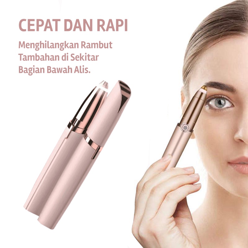 Pemangkas alis elektrik gaya Korea ,Flawless-Epilator Eyebrow/Electric Feather Trimmer Portable Painless Pen