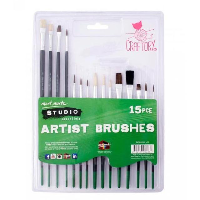 

[COD] Mont Marte Studio Series Paint Brush Set - Essentials 15pcs SALE Kode 102