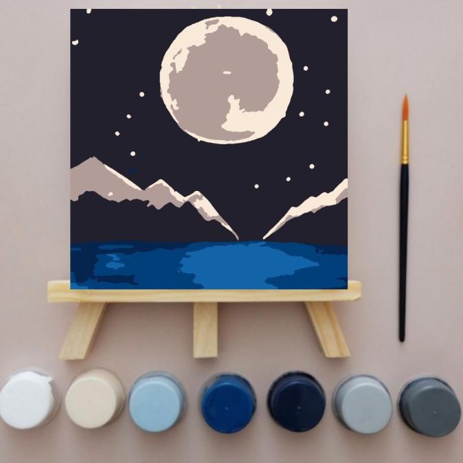 

Paint By Number 20x20 cm Kit Night View Scenery DIY Canvas Painting