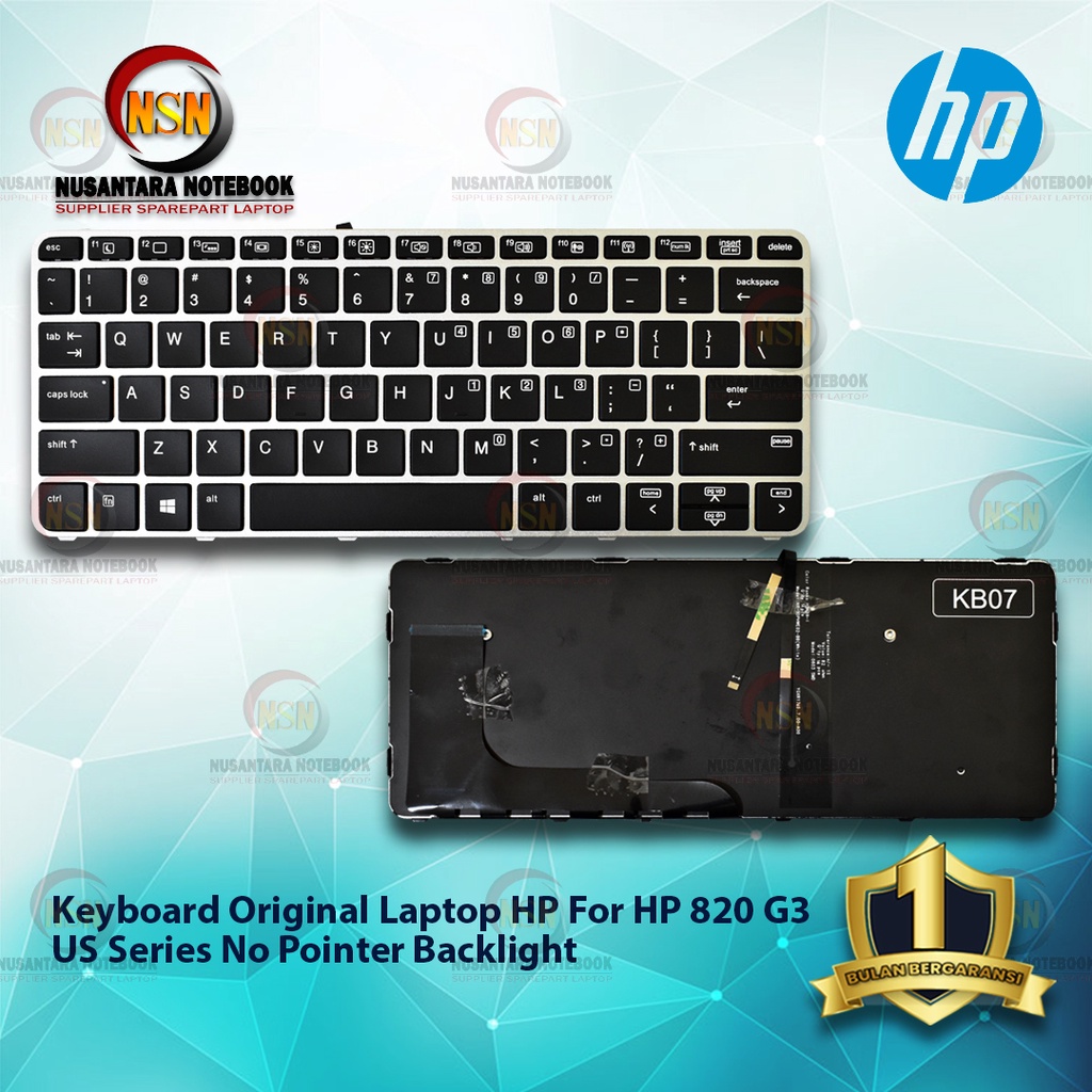 Keyboard Original Laptop HP For 820 G3 US Series No Pointer Backlight