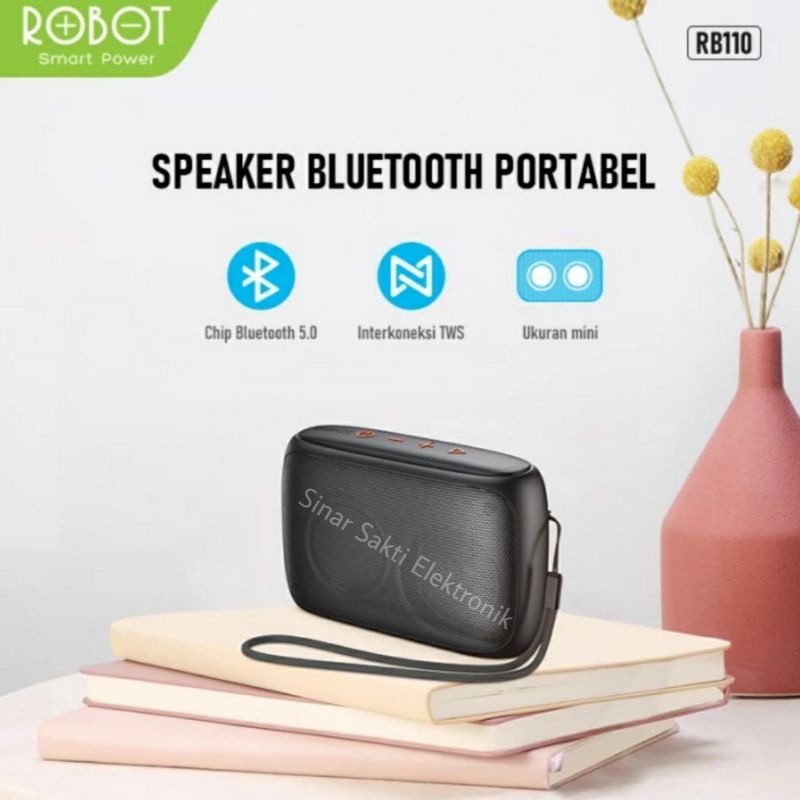 Robot Speaker Bluetooth 5.0 Portable Mini USB Micro SD RB110 Garansi