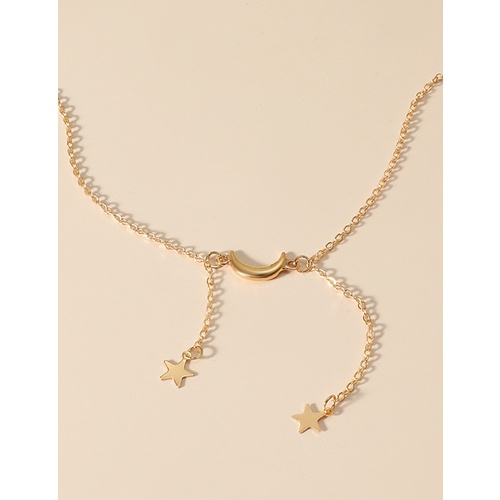 LRC Kalung Fashion Kc Gold Star Moon V35552