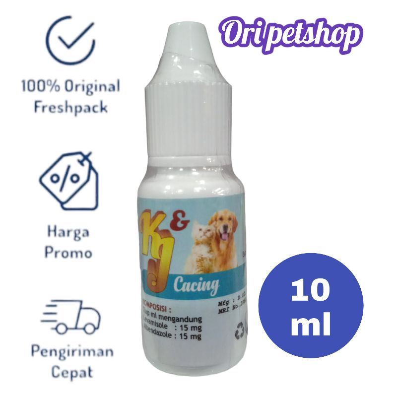K&amp;J OBAT CACING 10 ML OBAT CACING KUCING DAN ANJING/OBAT CACING TETES