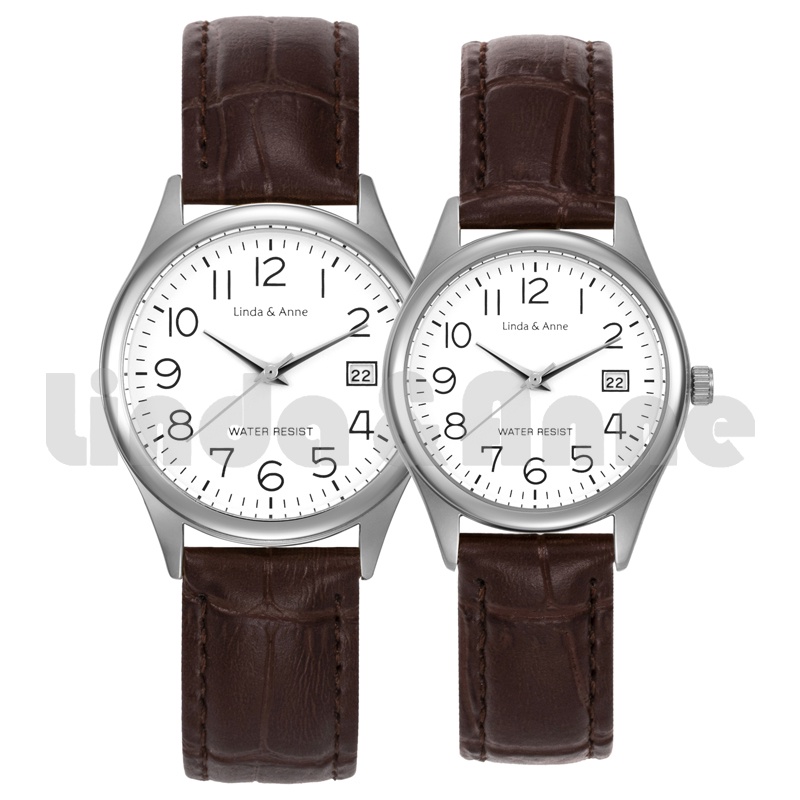 Jam Tangan Wanita Dan Pria Luminous Analog Couple Quartz Standard Anti Air Strap Pu Leather