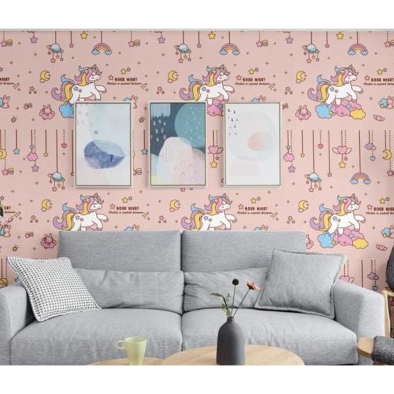 wallpaper Dinding Motif Little Pony 45cm x 8m+