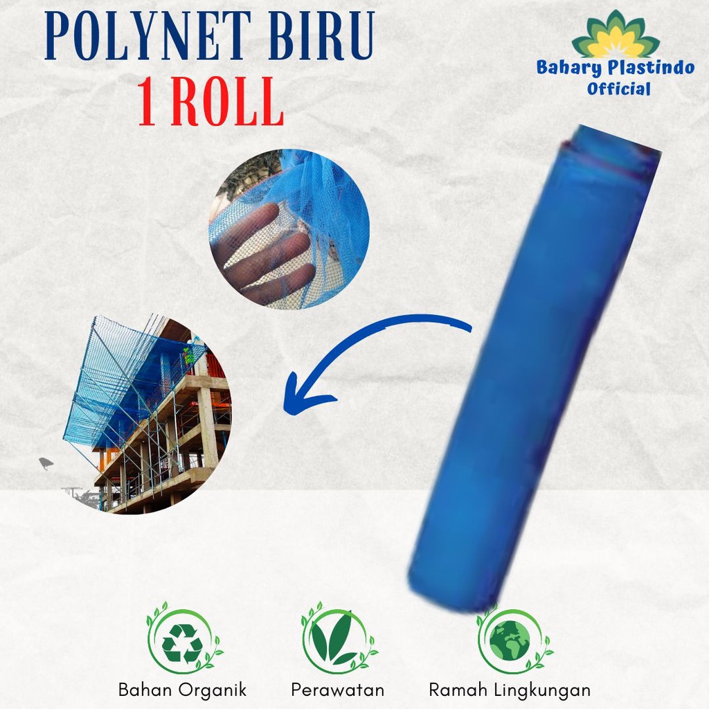 Jaring Polynet Biru 1 Roll 100 Meter - Jaring Waring