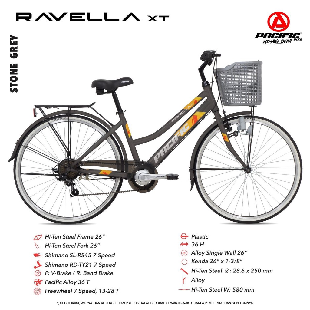 Sepeda Mini 26 inch CTB Pacific ravella XT Shimano 7 Speed