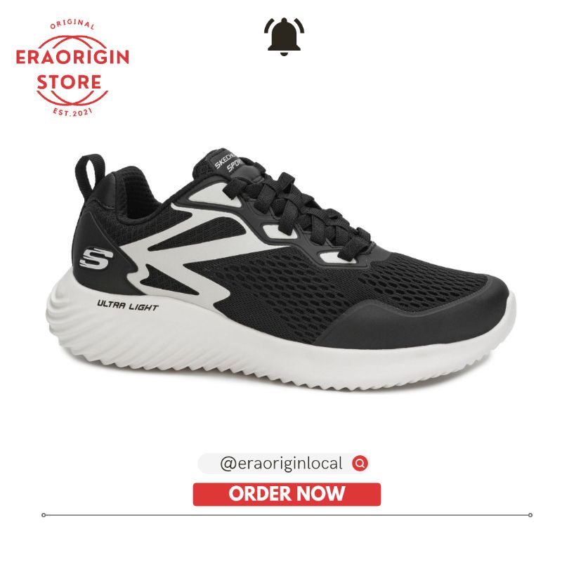 Sneakers Pria Skechers Bounder Belgrade Hitam Original