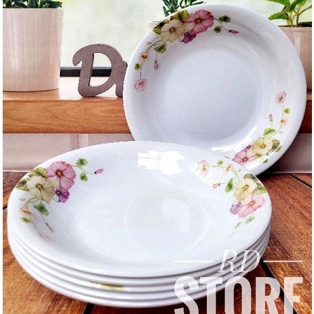 PROMO 6.PCS PIRING MAKAN CEKUNG MOTIF BAHAN MELAMINE WARE TEBAL DAN ANTI PANAS