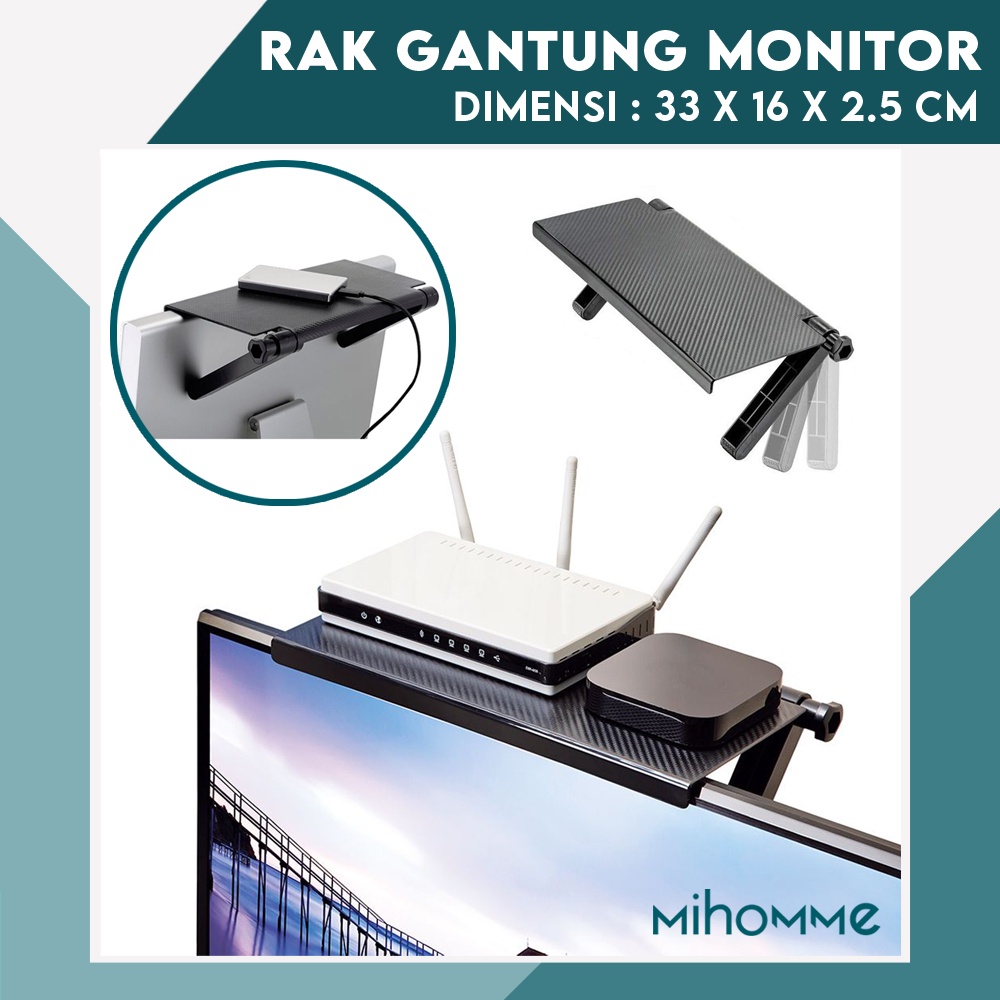 Rak Gantung TV Monitor PC Serbaguna / Screen Top Shelf Rack Adjustable