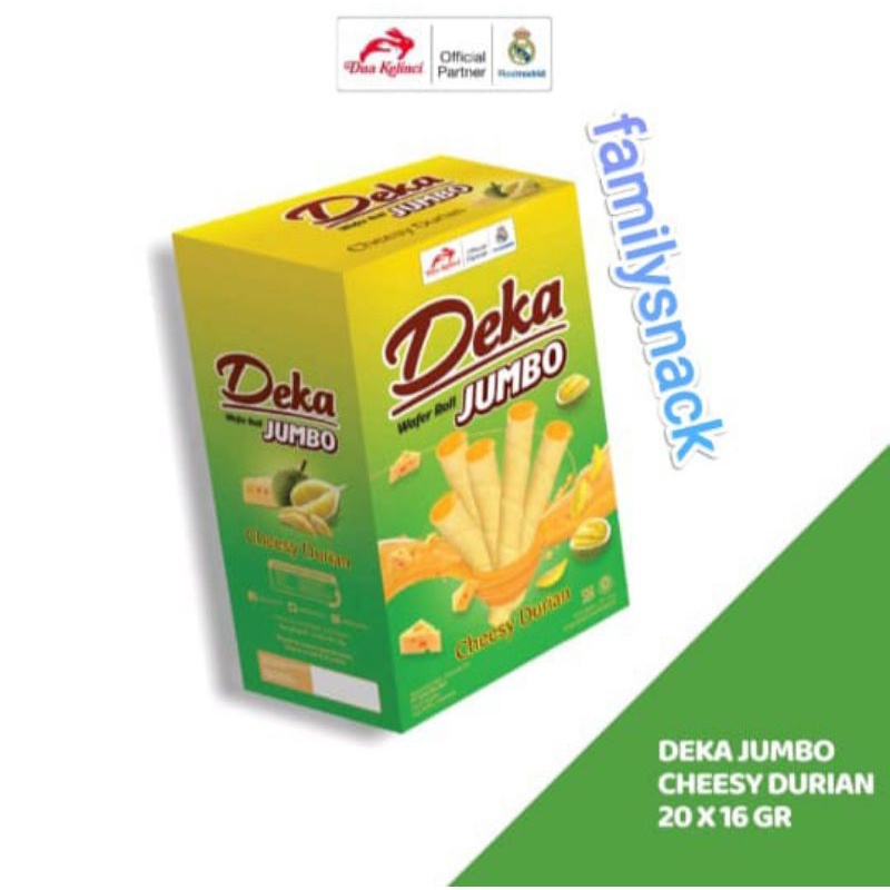 

Deka cheesy durian jumbo isi 20pcs 16g