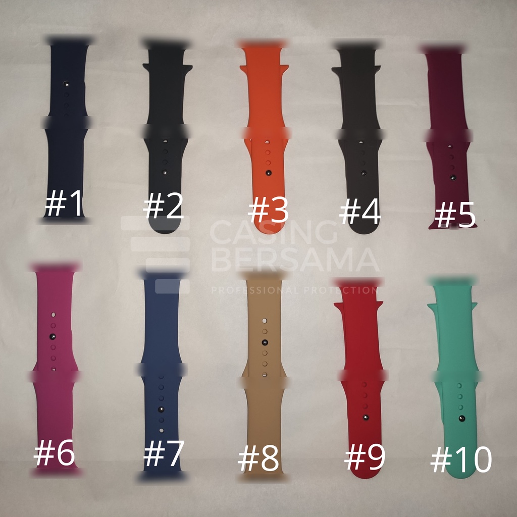 Soft Silicone Strap Untuk Watch Series 38 / 40/ 42 / 44mm S / M untuk  41 45mm strap Bahan Silikon Tali Jam