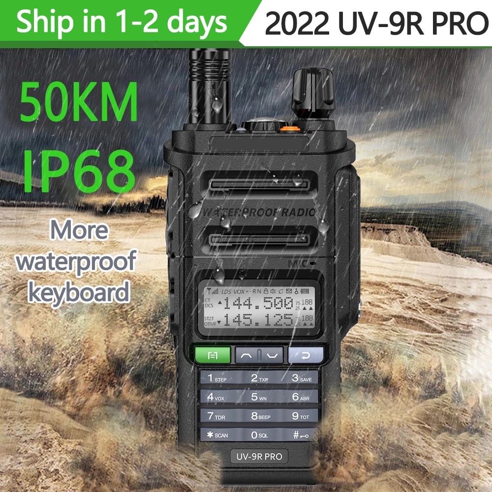 AKN23 - HT Walkie talkie UV-9R pro HIGH POWER 18W 9800 mAh WATERPROOF