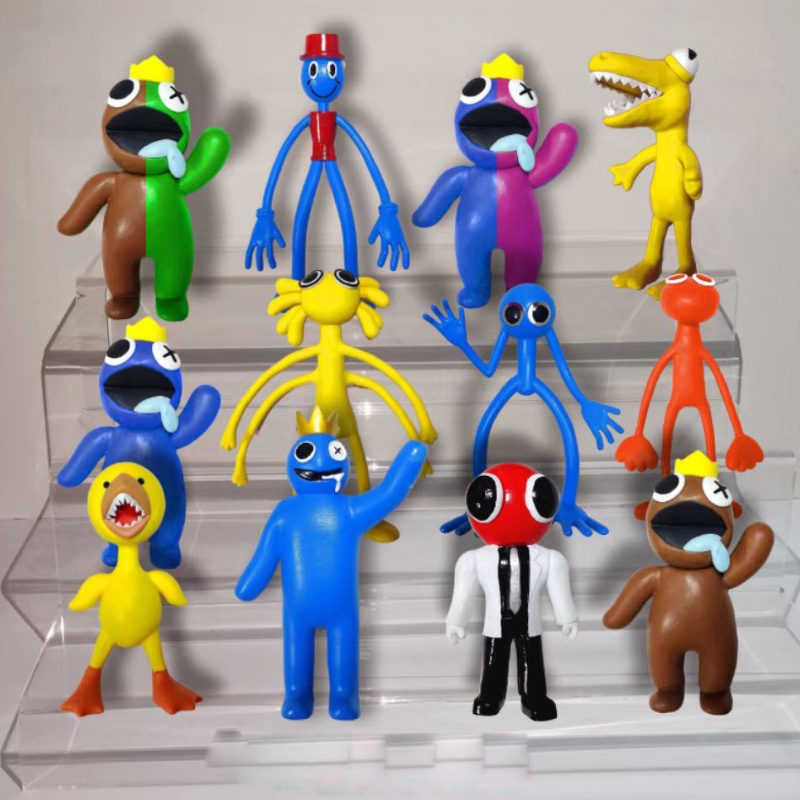 12pcs / set Mainan Action Figure Model Anime Roblox Rainbow Friends Untuk Dekorasi Kue