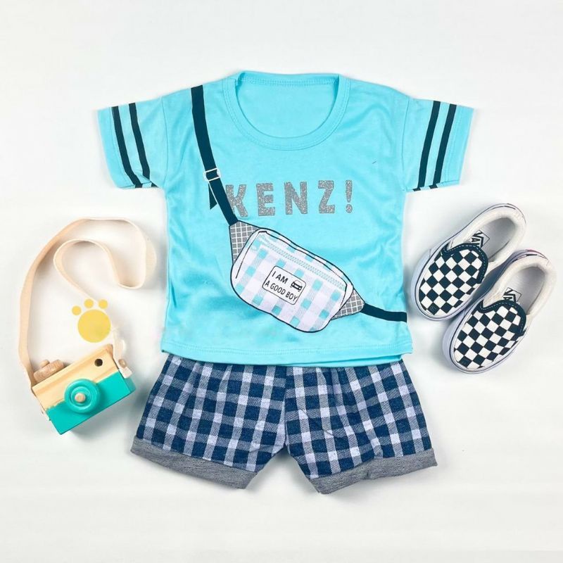 TAFBABY - Setelan Bayi Laki-laki Set Anak Gambar Tas Baju Celana Cowok