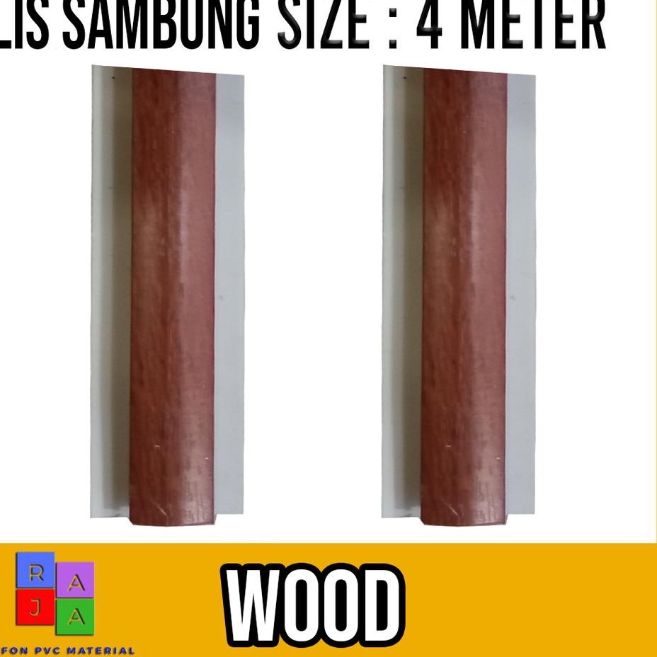 NEW--Lis Sambung Plafon PVC Motif Coklat Kayu Harga Permeter