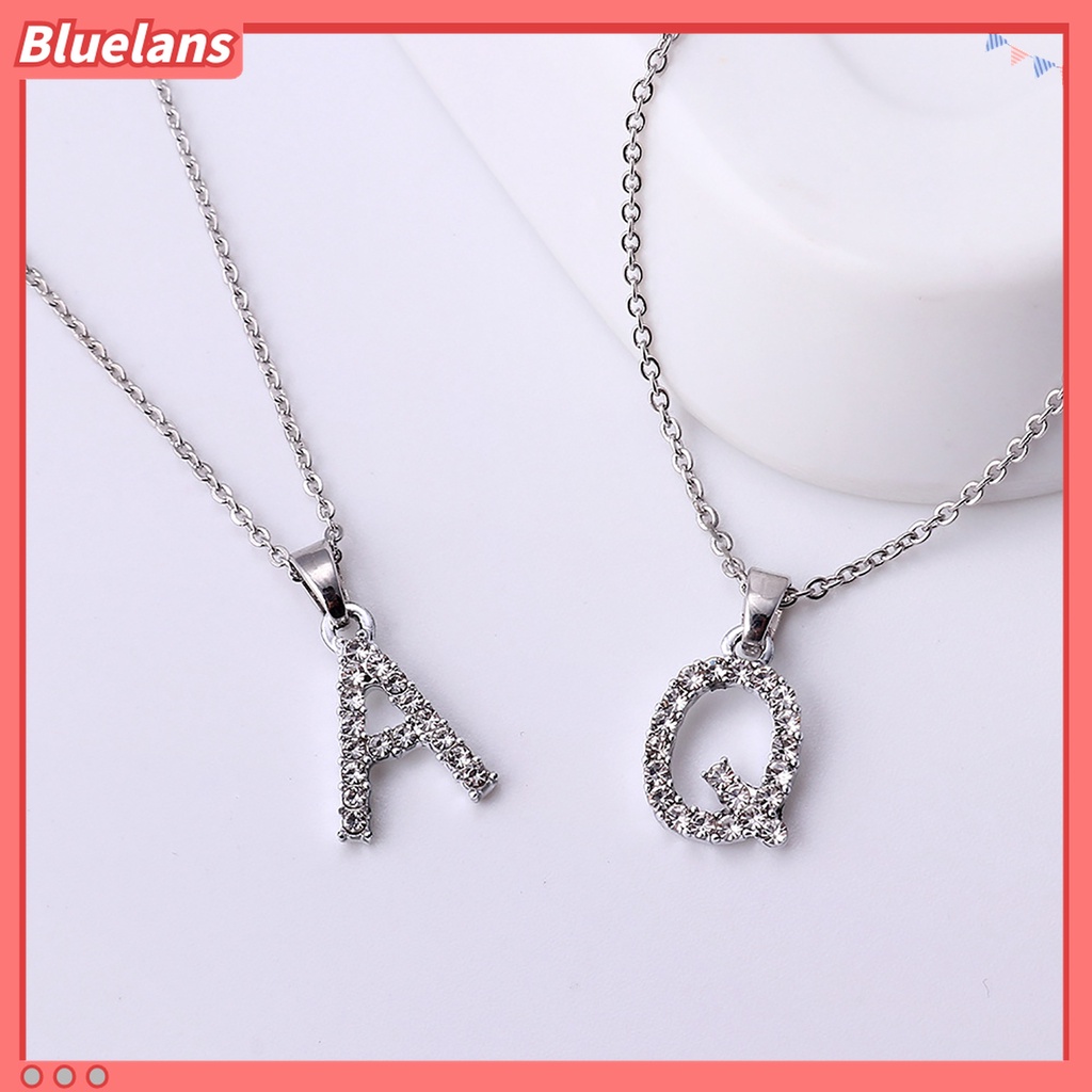 Kalung Choker Hias Liontin 26 Huruf Inggris Bahan Alloy Electroplating Cubic Zirconia Adjustable Untuk Wanita