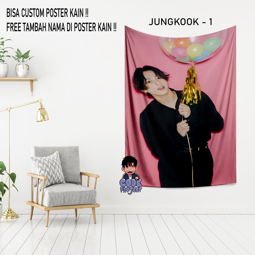 POSTER KAIN JEON JUNGKOOK BTS - JUNGKOOK BTS - hiasan dinding jungkook bts - hiasan kamar bts member