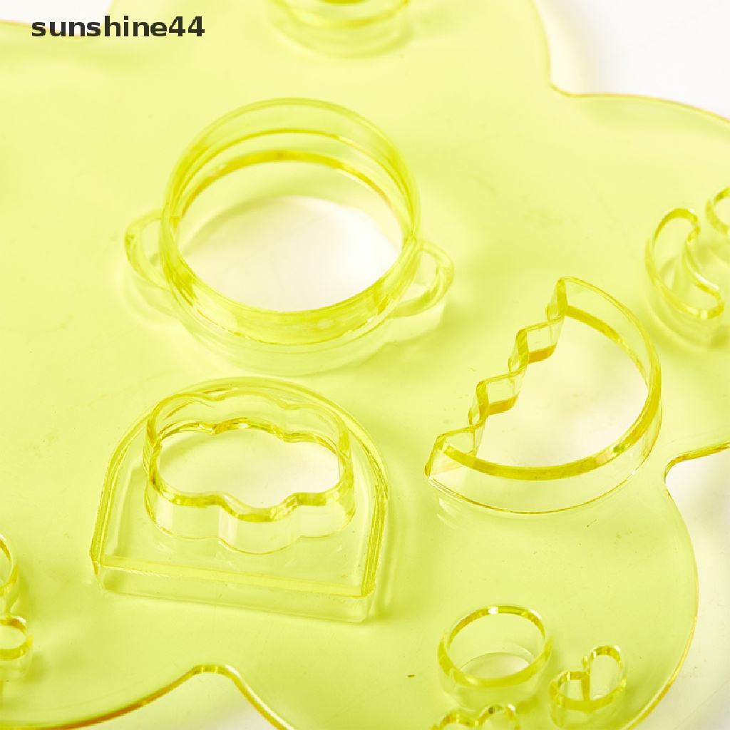 Sunshine 3Pcs Cetakan Nasi Bentuk Ekspresi Wajah Kartun DIY