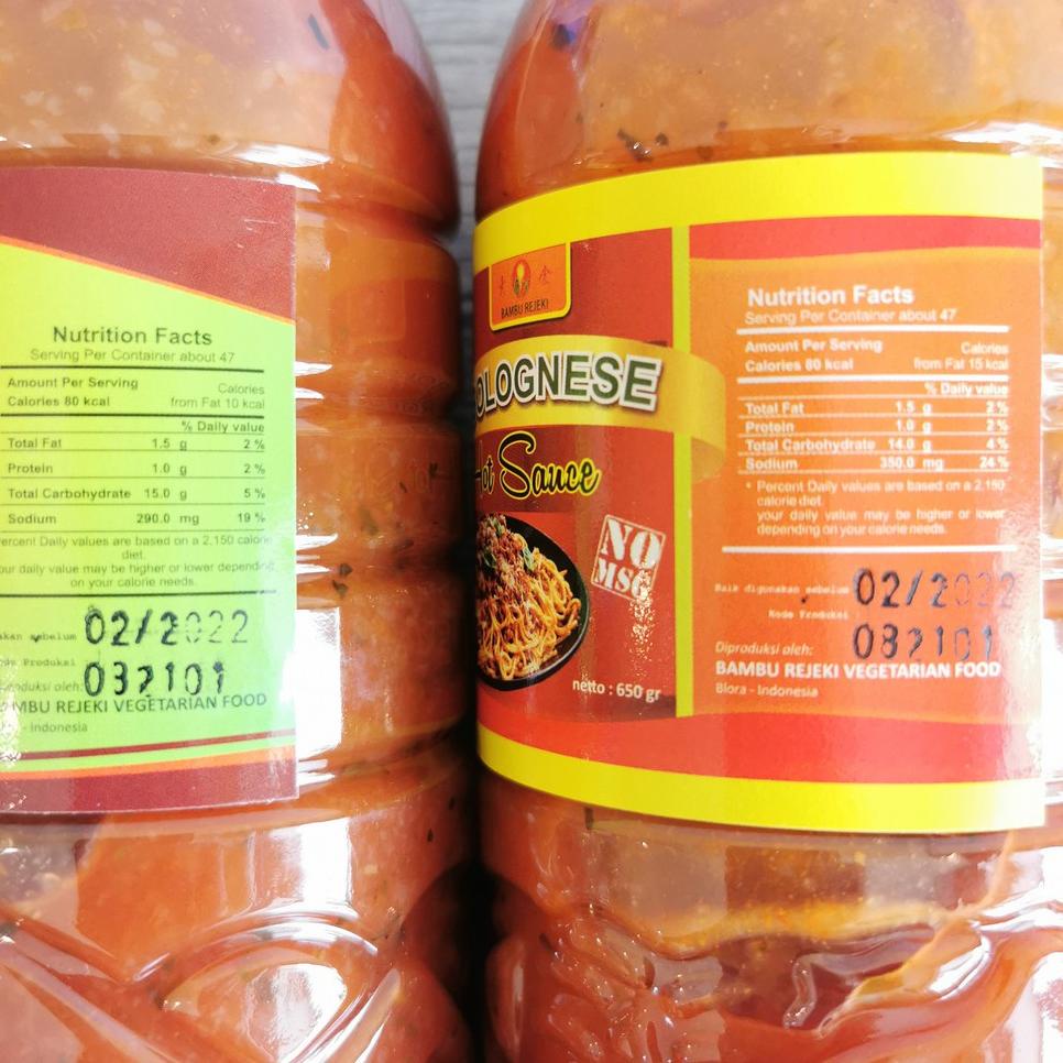 

STAR BRANDS Bambu Rejeki Bolognese Sauce Original / Hot 650gr Vegetarian Vegan !
