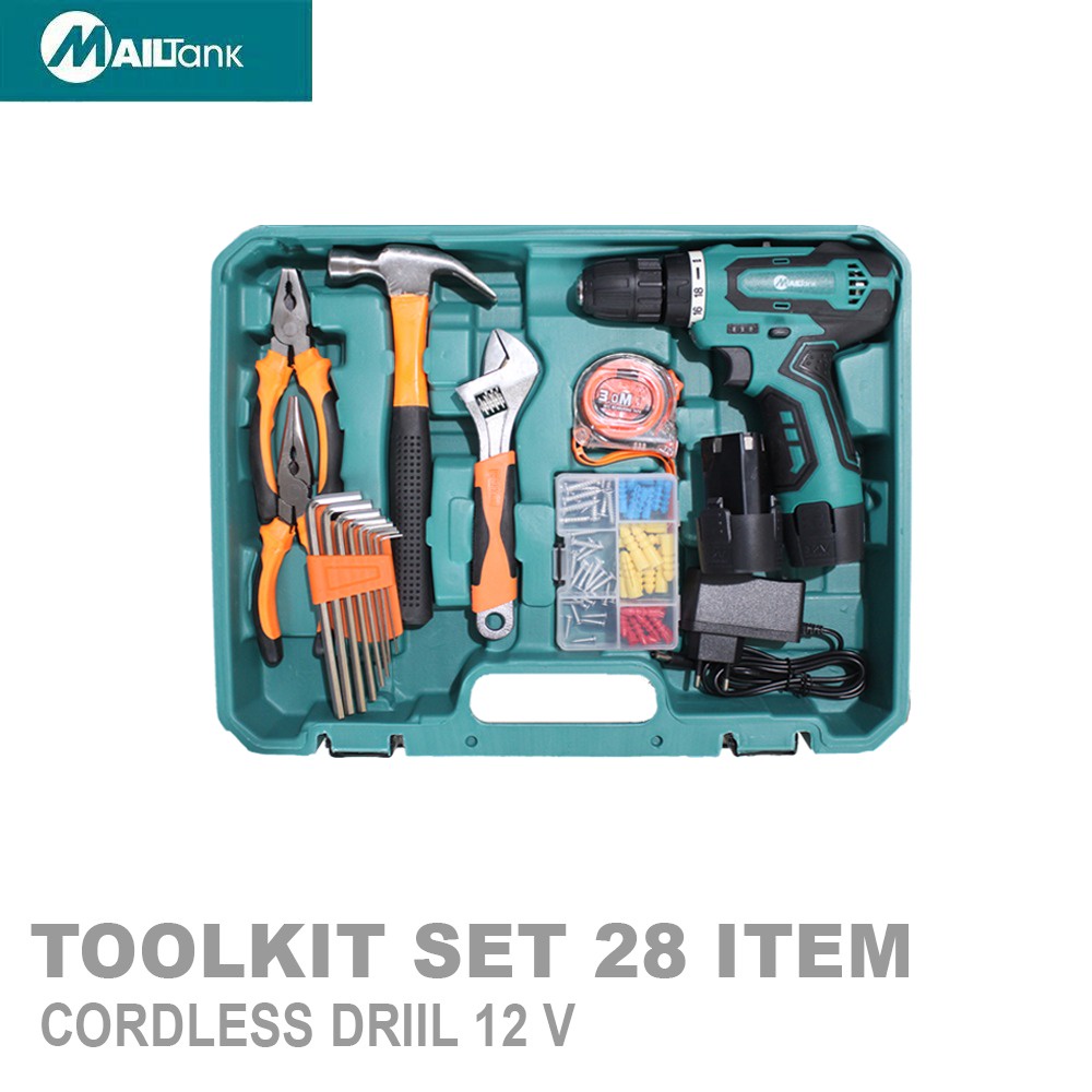 Bor impact drill 13mm electric dan Toolset Toolkit Toolbox Tool Set Tool Kit Tool Box