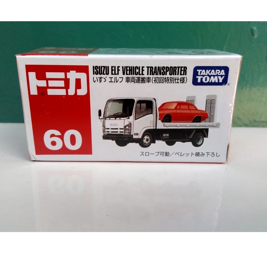 Tomica No 60 Isuzu Elf Vehicle white Transporter Diecast Miniatur Mobil Takara Tomy