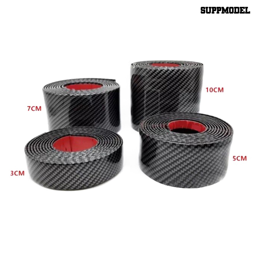 Sm - Stiker Strip Karet Pelindung Trim Pintu Mobil Motif Carbon Fiber